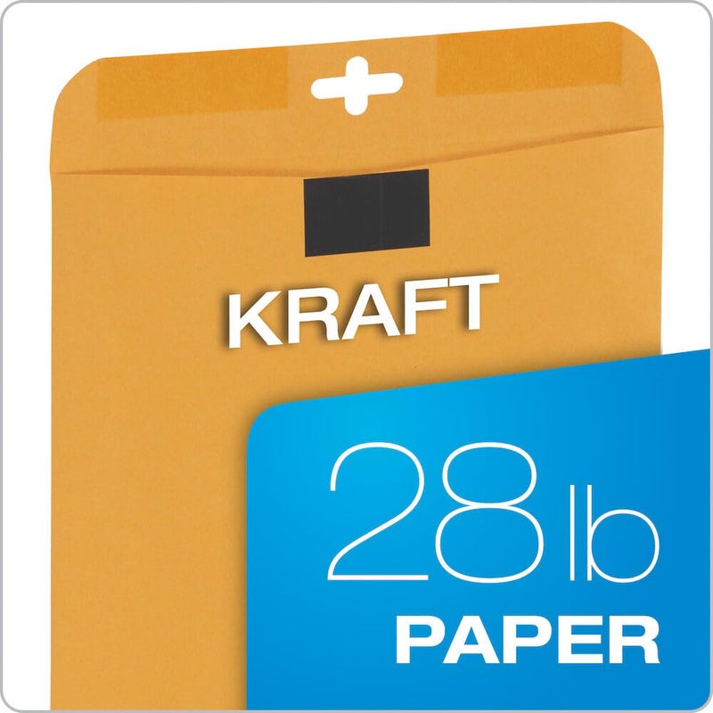 Quality Park 10 x13 Inch ClearClasp Catalog Envelopes for Mail or Storage w/Redi-Tac Clasp and Gummed Closure, 28lb Brown Kraft, 100/Box (QUA43768) - Image 3